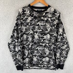 Polo Ralph Lauren Shirt Mens XL Gray Camo Thermal Waffle Long Sleeve Pony